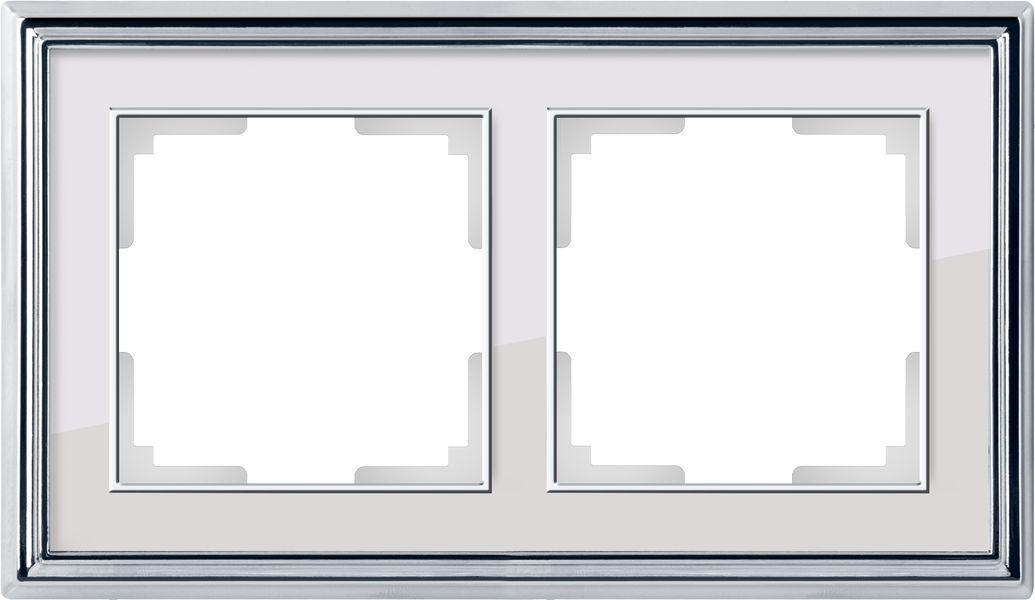 Рамка Palacio на 2 поста хром/белый WL17-Frame-02 4690389108105