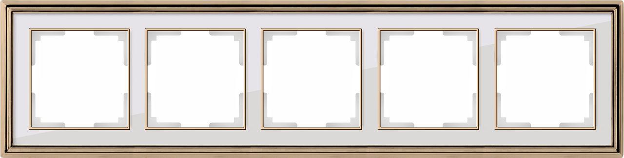 Рамка Palacio на 5 постов золото/белый WL17-Frame-05 4690389103773
