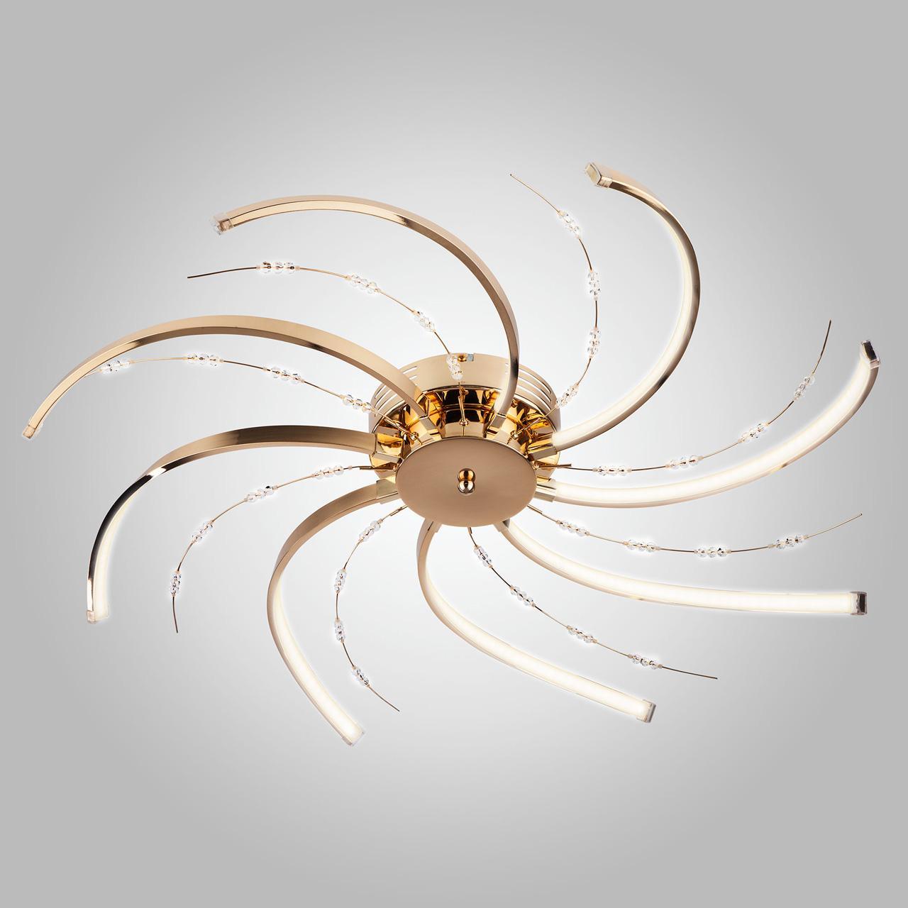 Потолочная светодиодная люстра Eurosvet Twist 90054/8 золото
