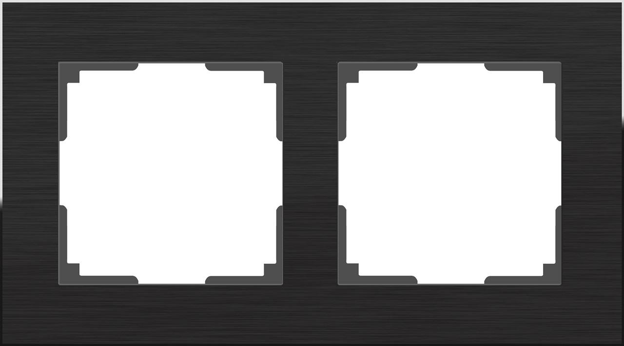 Рамка Aluminium на 2 поста алюминий черный WL11-Frame-02 4690389110450