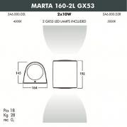 Уличный настенный светодиодный светильник Fumagalli Marta 2A6.000.000.AXU2L
