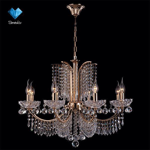 Подвесная люстра Eurosvet 3320/8 золото/прозрачный