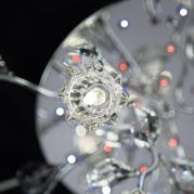 Потолочная светодиодная люстра Eurosvet Bloomy 80115/15 хром/синий+красный+фиолетовый