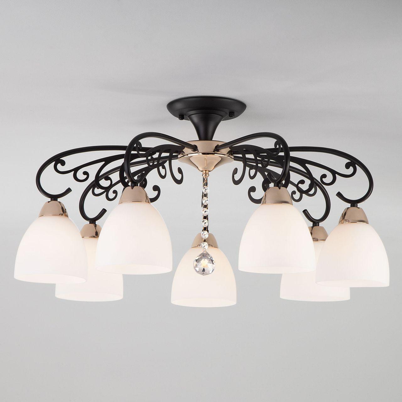 Потолочная люстра Eurosvet Arabella 70087/7 черный/золото