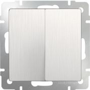 Выключатель двухклавишный перламутровый рифленый WL13-SW-2G 4690389124419