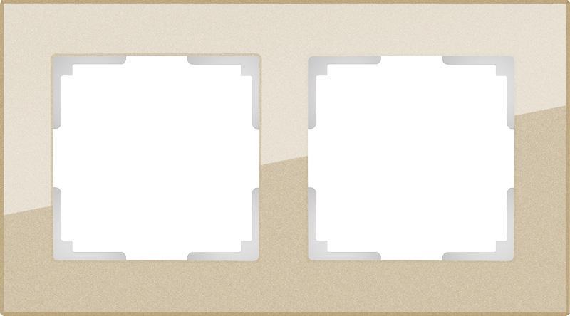 Рамка Favorit на 2 поста шампань WL01-Frame-02 4690389122965