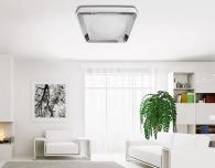 Потолочный светодиодный светильник Ambrella light Orbital Crystal Sand FS1216 WH/CH 72W+29W D500*500