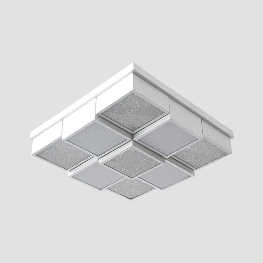 Потолочный светодиодный светильник Ambrella light Orbital Crystal Sand FS1540 WH/SD 108W D540*540