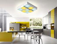 Потолочный светодиодный светильник Ambrella light Orbital Crystal Sand FS1540 WH/SD 108W D540*540