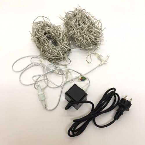 Светодиодная гирлянда Луч 2х25м 50м 500LED теплый белый без мерцания 05-1907