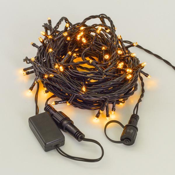 Светодиодная гирлянда Нить 10м 100LED желтая с мерцанием 05-598