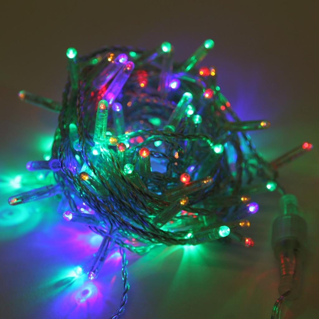 Светодиодная гирлянда Нить 10м 100LED разноцветная без мерцания 05-1977