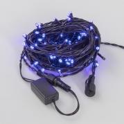 Светодиодная гирлянда Нить 10м 100LED синяя с мерцанием 05-596