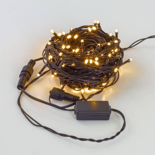 Светодиодная гирлянда Нить 10м 100LED теплый белый с мерцанием 05-600