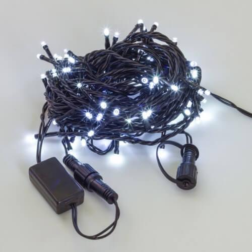 Светодиодная гирлянда Нить 10м 100LED холодный белый с мерцанием 05-597