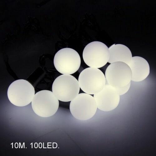 Светодиодная гирлянда Шарики 10м 100LED холодный белый без мерцания 05-1921