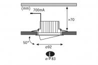 Встраиваемый светодиодный светильник Paulmann Helia 92743