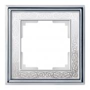 Рамка Palacio Gracia на 1 пост хром/белый WL77-Frame-01 4690389126031