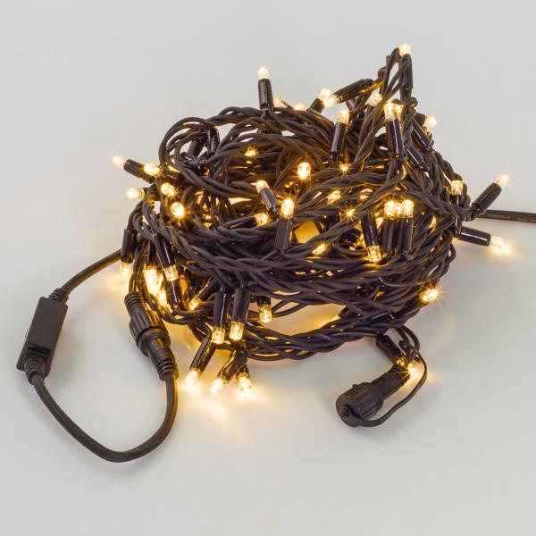 Светодиодная гирлянда Нить 10м 100LED теплый белый без мерцания 05-1762