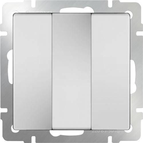Выключатель трехклавишный белый WL01-SW-3G 4690389110986