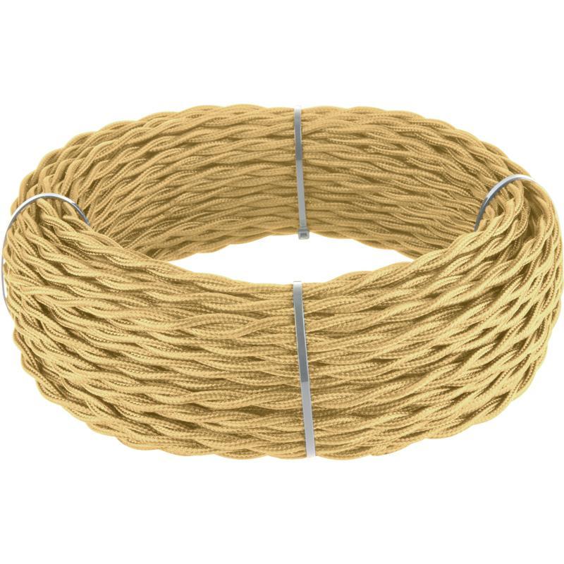 Ретро кабель Werkel витой двухжильный 2,5 мм золотой песок 4690389131073