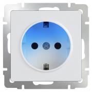 Розетка с заземлением и подсветкой Werkel белая WL01-10-03 4690389128516