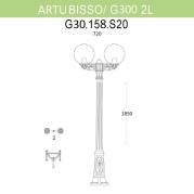 Уличный фонарь Fumagalli Artu Bisso/G300 2L G30.158.S20.BXE27