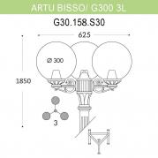 Уличный фонарь Fumagalli Artu Bisso/G300 3L G30.158.S30.BYE27
