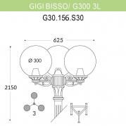 Уличный фонарь Fumagalli Ricu Bisso/G300 3L G30.156.S30.BYE27