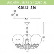 Уличный подвесной светильник Fumagalli Sichem/Bisso/G250 3L G25.120.S30.BYE27