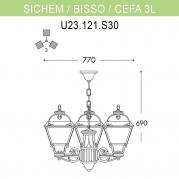 Уличный подвесной светильник Fumagalli Sichem/Cefa 3L U23.120.S30.BYF1R