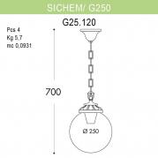 Уличный подвесной светильник Fumagalli Sichem/G250 G25.120.000.BXE27