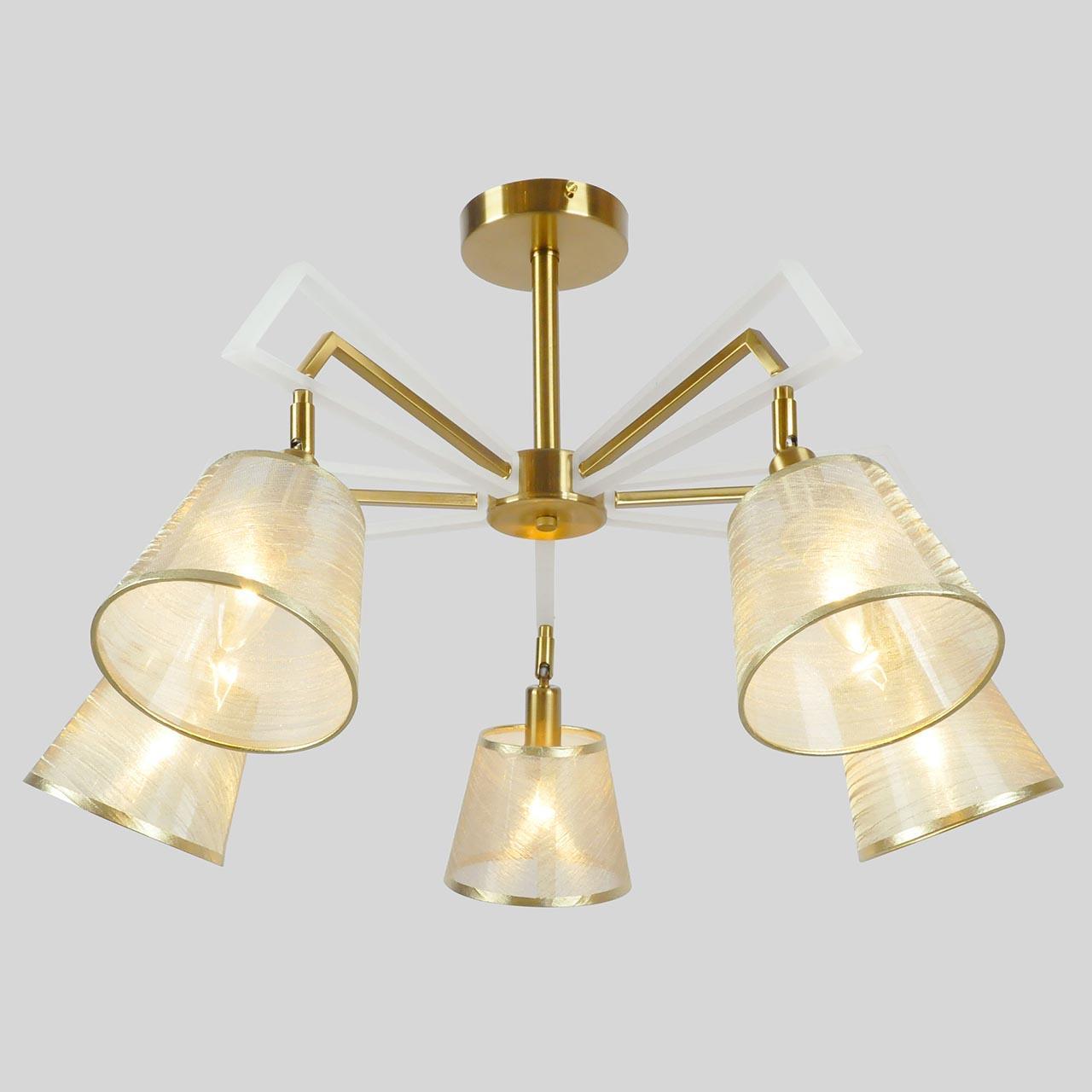 Потолочная люстра Eurosvet Alicante 60082/5 золотая бронза