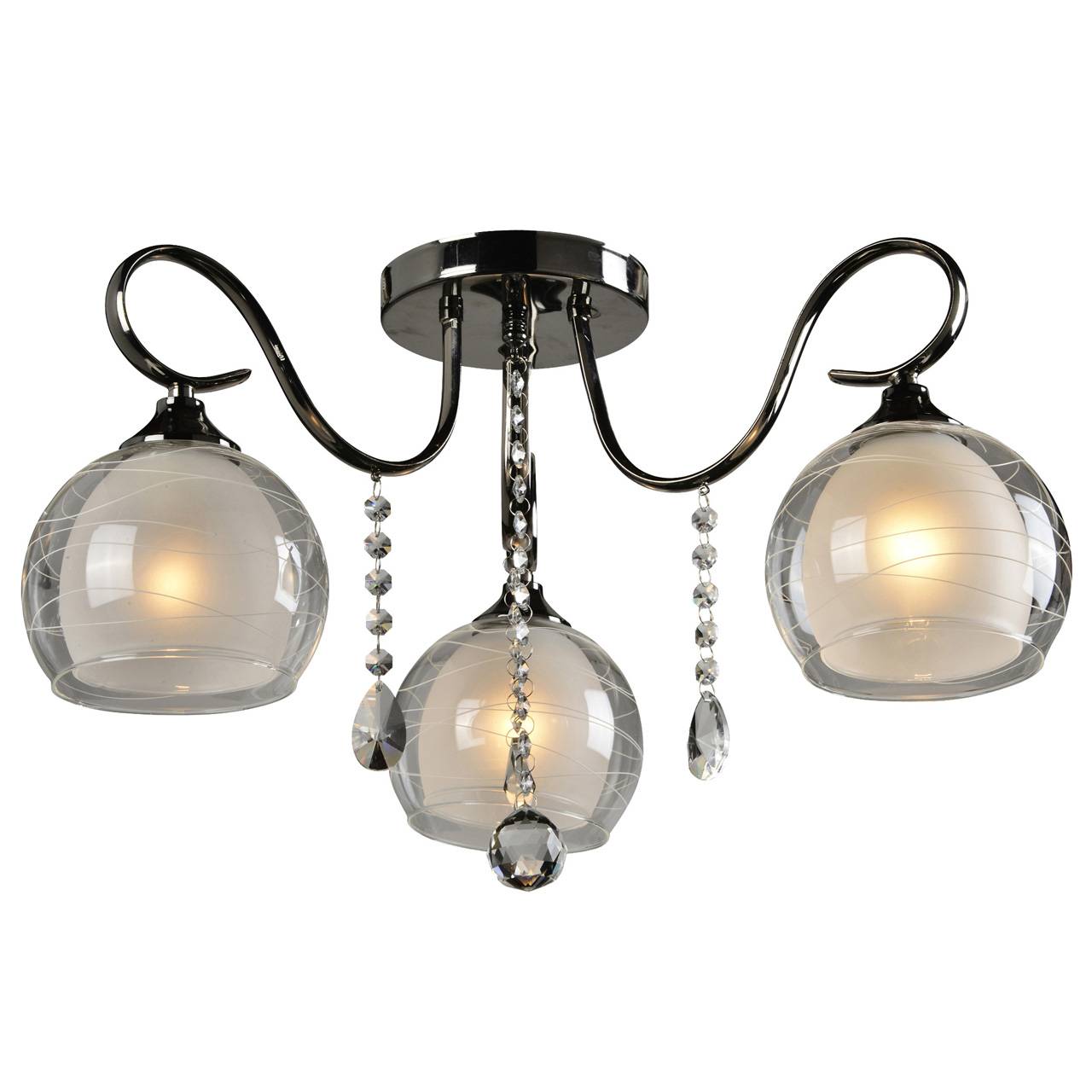 Потолочная люстра IDLamp Merinella 877/3PF-Darkchrome