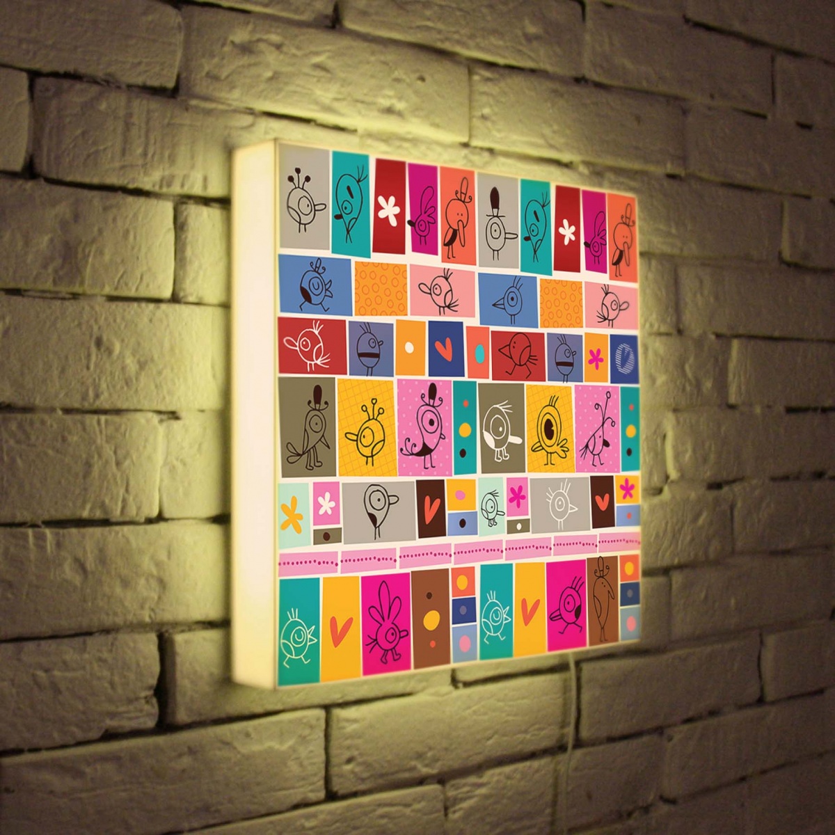 Лайтбокс Детский коллаж 35x35-078