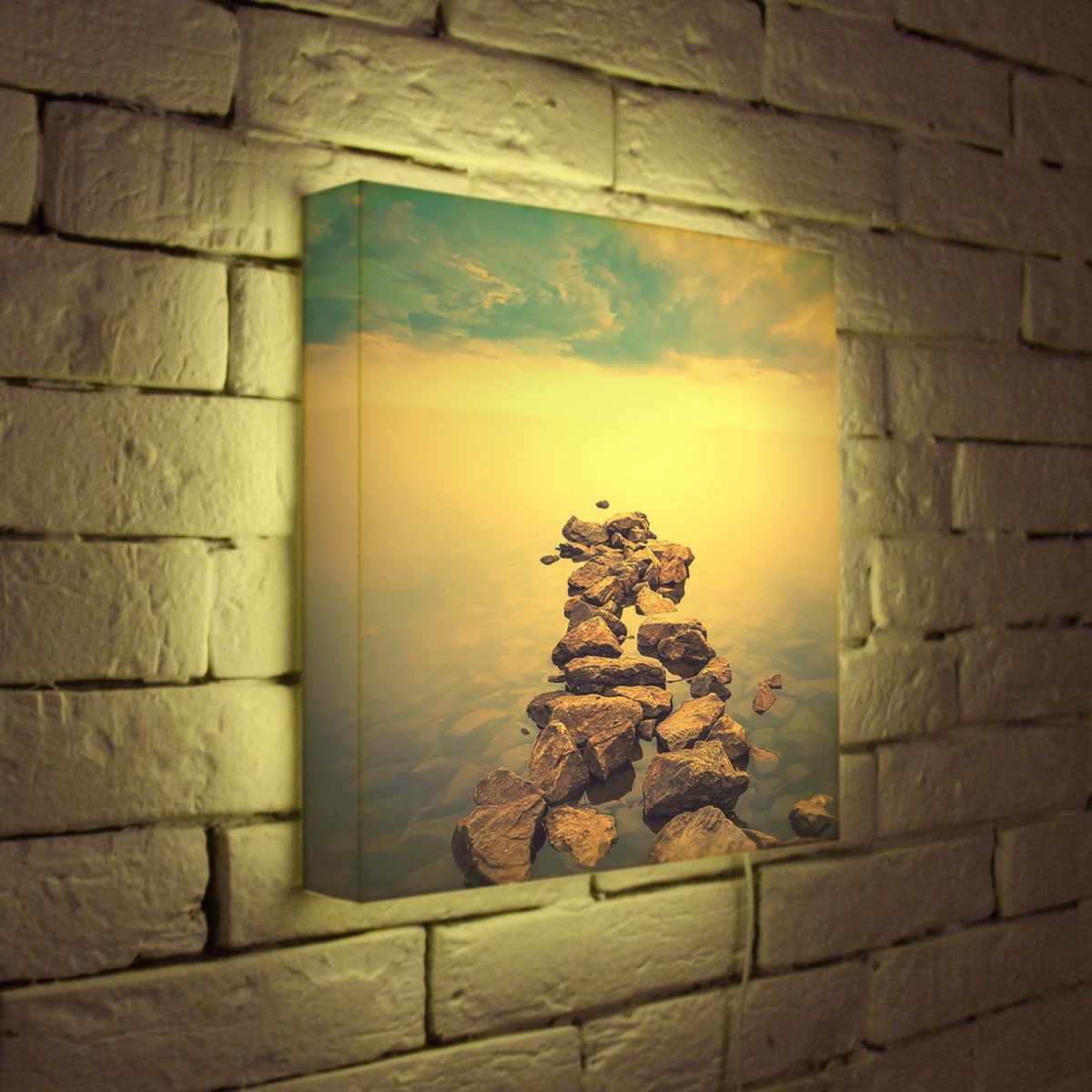 Лайтбокс Дорога в море 35x35-016