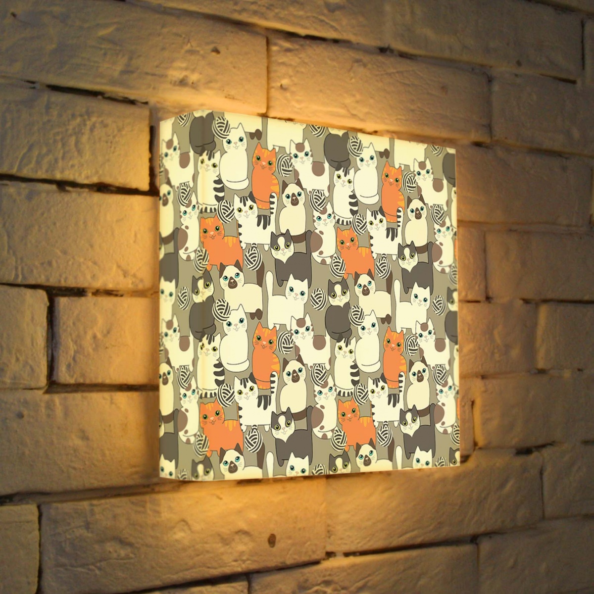 Лайтбокс Котята и клубочки 25x25-027