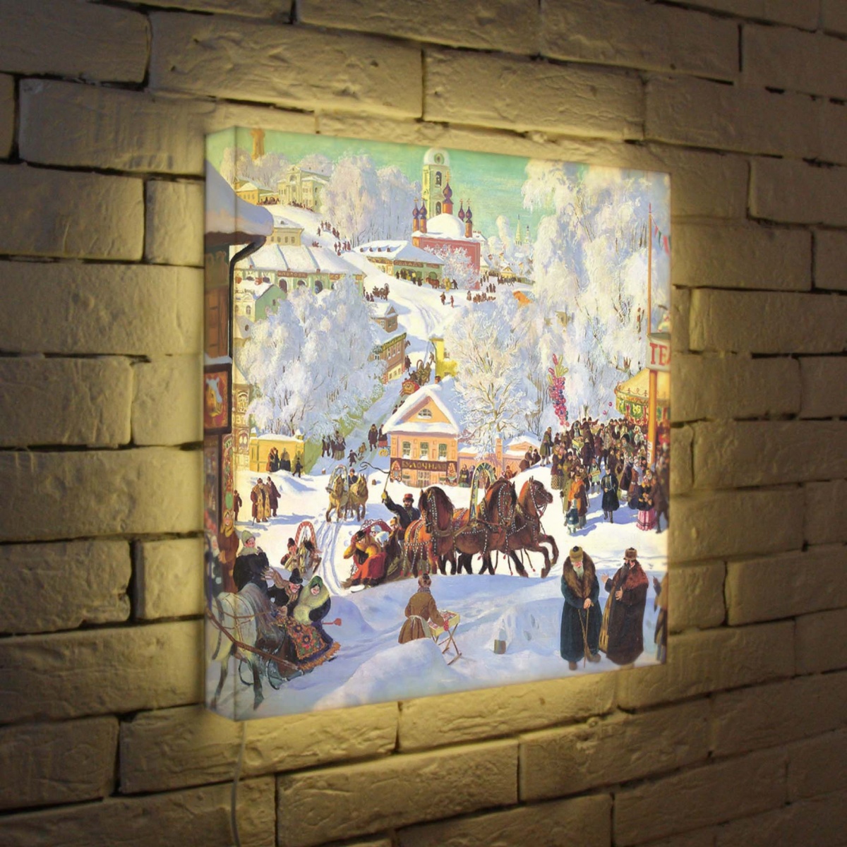 Лайтбокс Кустодиев Масленница 45x45-126
