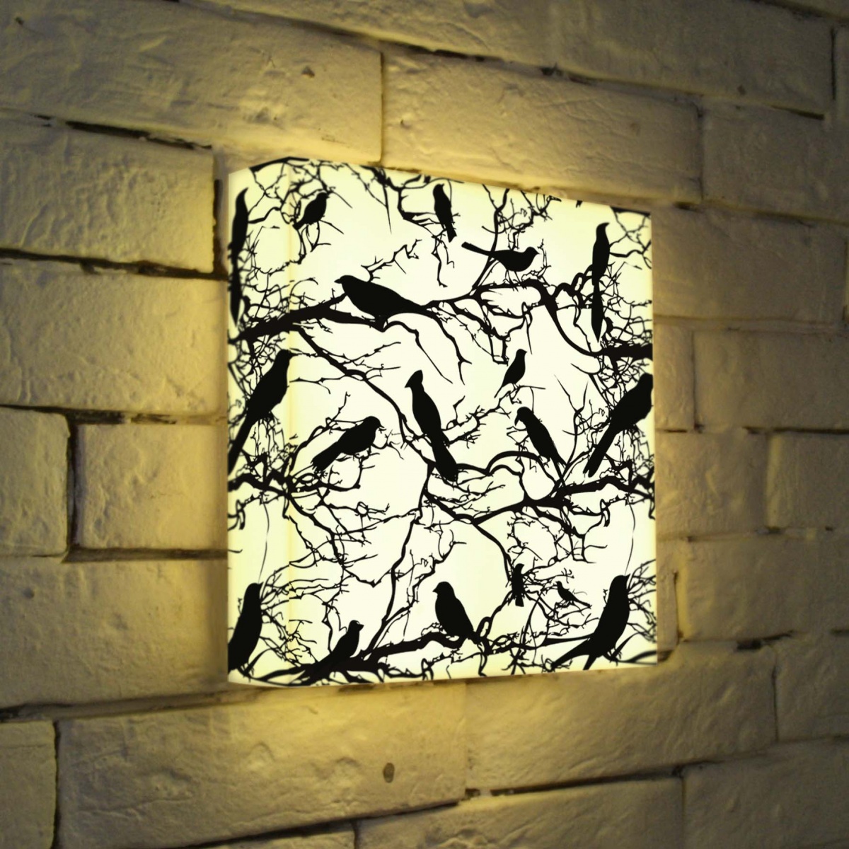 Лайтбокс Птицы зимой 25x25-021