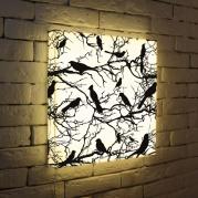 Лайтбокс Птицы зимой 45x45-021
