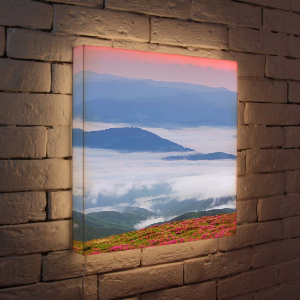 Лайтбокс Туман в горах 45x45-033