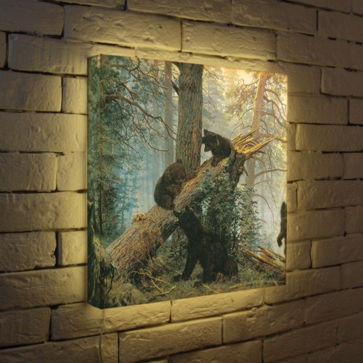 Лайтбокс Шишкин Утро в сосновом лесу 45x45-152