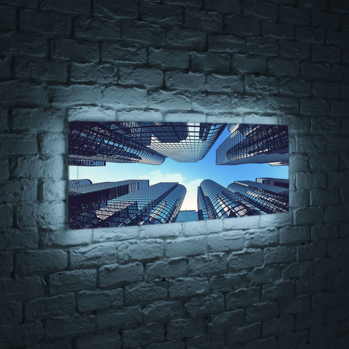 Лайтбокс панорамный Небоскребы 35x105-p006