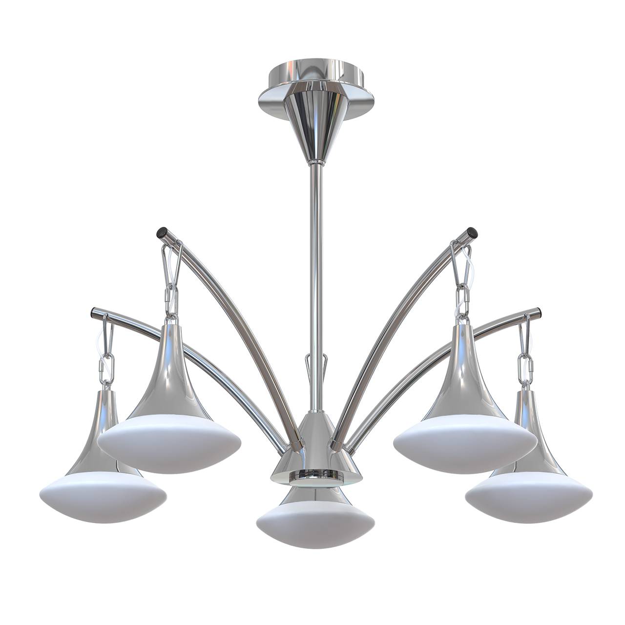 Подвесная люстра Luce Solara Moderno 3019/5S Chrome/White