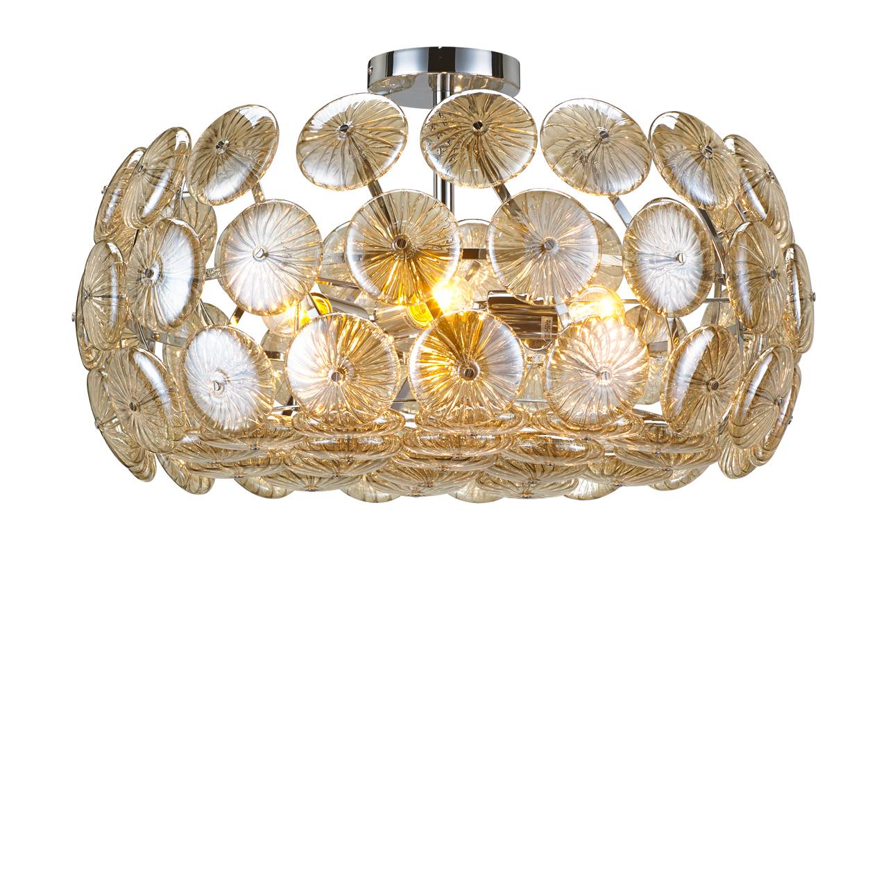 Потолочная люстра Luce Solara Moderno 3032/6PL Amber glass