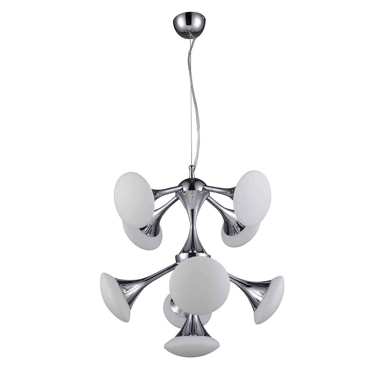 Подвесная люстра Luce Solara Moderno 3019/9PS Chrome/White