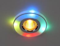 Встраиваемый светильник с двойной подсветкой Elektrostandard 2070 MR16 хром/мульти 4607176196290
