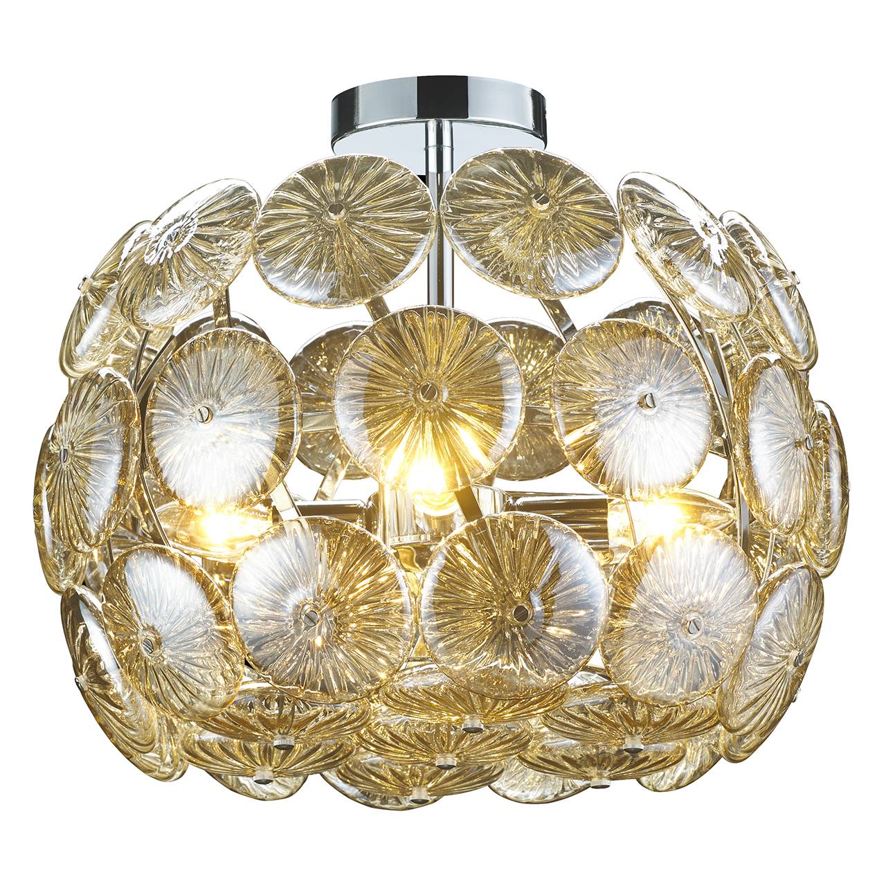 Потолочная люстра Luce Solara Moderno 3032/4PL Amber glass