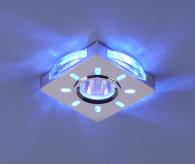 Встраиваемый светильник с двойной подсветкой Elektrostandard 1051 MR16 хром/синий 4690389030635