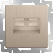 Розетка телефонная RJ-11 и Ethernet RJ-45 шампань рифленая WL10-RJ11-45 4690389085222